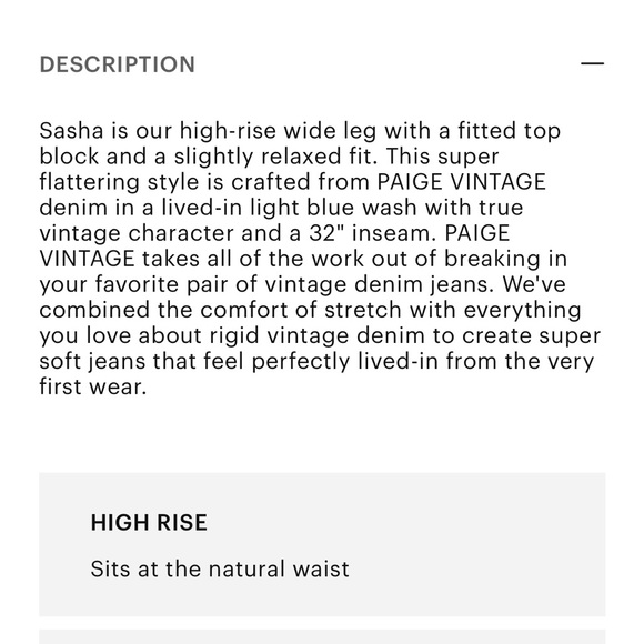 NWT Paige Sasha 32" Wide Leg Jean - Picture 6 of 6